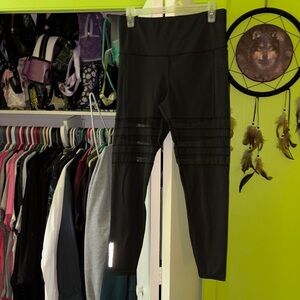 Blackmilk Black Leggings with Mesh Detail L